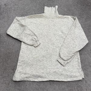 Vintage 90s Y2K Reebok Turtleneck Pullover Sweatshirt Womens Medium Gray Cotton